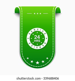 24 Hours Service Green Vector Icon Design