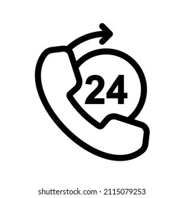 24 hours service icon. availability sign. vector illustration
