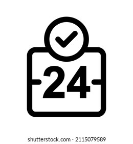 24 hours service icon. availability sign. vector illustration