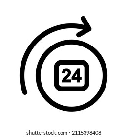 24-Stunden-Service-Icon. Verfügbarkeitszeichen. Vektorgrafik