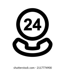 icono de servicio las 24 horas. signo de disponibilidad. ilustración vectorial