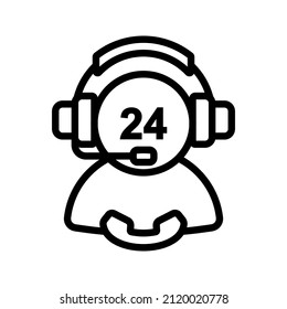 24 hours service icon. availability sign. vector illustration