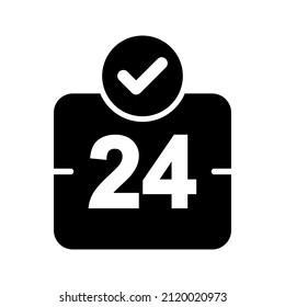 24 hours service icon. availability sign. vector illustration