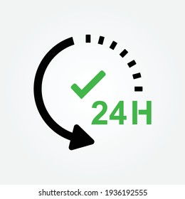 24 hours service icon design vector 