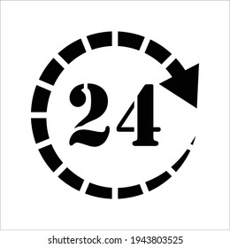 24 hours service icon design vector