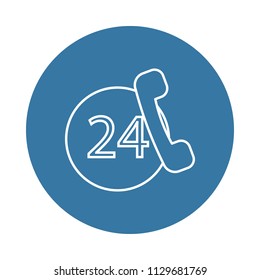 24 hours service icon. Element of hotel icons for mobile concept and web apps. Badge style 24 hours service icon can be used for web and mobile apps on white background
