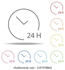24 hours service icon. Elements of Web in multi colored icons. Simple icon for websites, web design, mobile app, info graphics