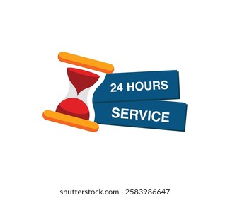 24 hours service icon. 24 hour customer support symbol. 24h discount offer. 24hr delivery service icon.