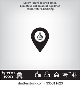 24 hours service icon map pin