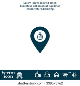24 hours service icon map pin