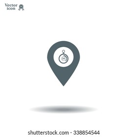 24 hours service icon map pin