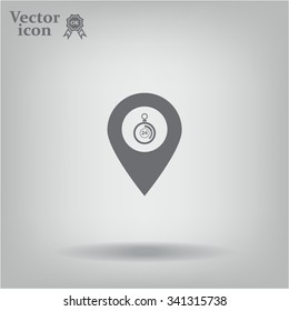 24 hours service icon map pin