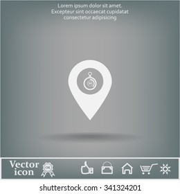 24 hours service icon map pin