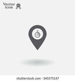 24 hours service icon map pin