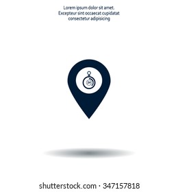 24 hours service icon map pin