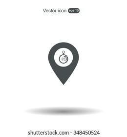 24 hours service icon map pin