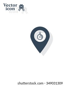 24 hours service icon map pin