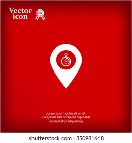 24 hours service icon map pin