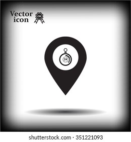24 hours service icon map pin