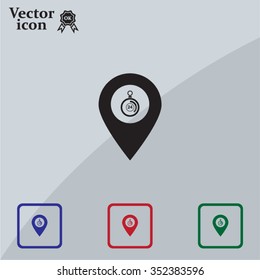 24 hours service icon map pin