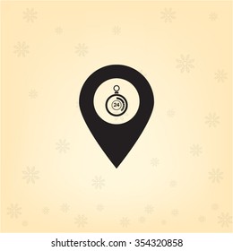 24 hours service icon map pin