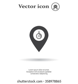 24 hours service icon map pin
