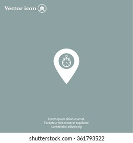 24 hours service icon map pin