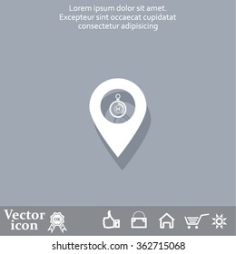 24 hours service icon map pin