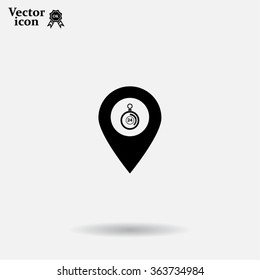 24 hours service icon map pin