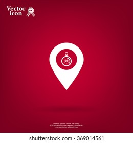 24 hours service icon map pin
