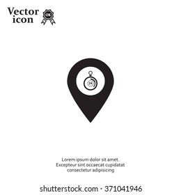 24 hours service icon map pin
