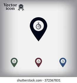 24 hours service icon map pin