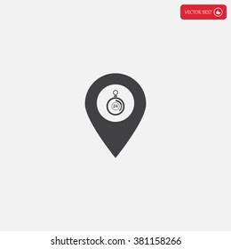 24 hours service icon map pin