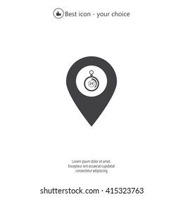 24 hours service icon map pin
