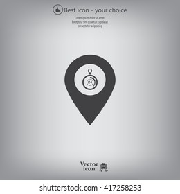 24 hours service icon map pin