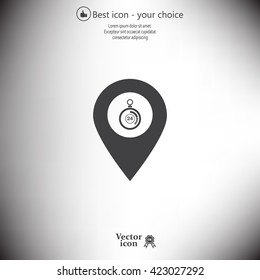 24 hours service icon map pin