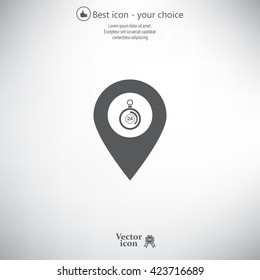 24 hours service icon map pin