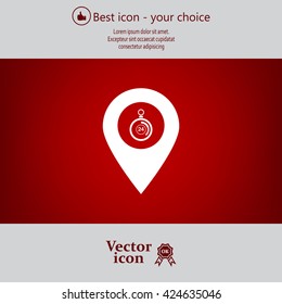 24 hours service icon map pin