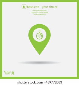 24 hours service icon map pin