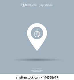 24 hours service icon map pin