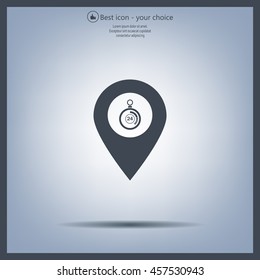 24 hours service icon map pin