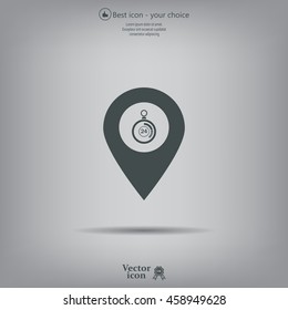 24 hours service icon map pin