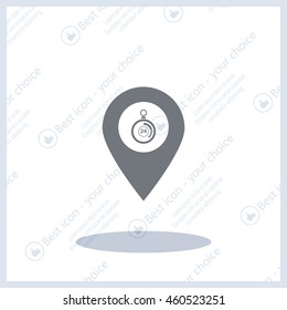 24 hours service icon map pin