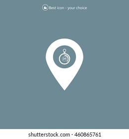 24 hours service icon map pin