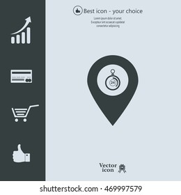 24 hours service icon map pin