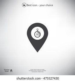 24 hours service icon map pin