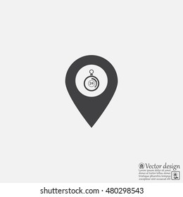 24 hours service icon map pin