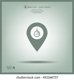 24 hours service icon map pin