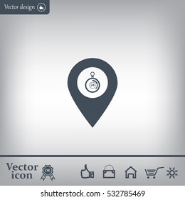 24 hours service icon map pin
