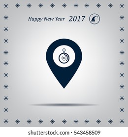 24 hours service icon map pin